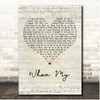 flora cash Whoa My Script Heart Song Lyric Print