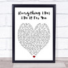 (Everything I Do) I Do It For You Bryan Adams Song Lyric Heart Music Wall Art Print