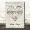 Grateful Dead Bird Song Script Heart Song Lyric Print