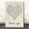 Inner City Good Life Script Heart Song Lyric Print