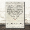 James Beautiful Beaches Script Heart Song Lyric Print