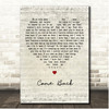Jessica Garlick Come Back Script Heart Song Lyric Print
