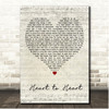 John Denver Heart To Heart Script Heart Song Lyric Print