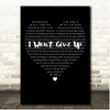 Jason Mraz I Won't Give Up Simple Heart Black & White Song Lyric Print