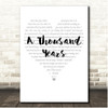 Christina Perri A Thousand Years Simple Heart Pale Grey Song Lyric Print