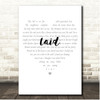 James Laid Simple Heart Pale Grey Song Lyric Print