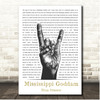 Nina Simone Mississippi Goddam Sketch Rock Fist Song Lyric Print