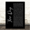 Cat Stevens Father and Son Black Script Song Lyric Print