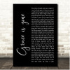 Dave Matthews Band Grace Is Gone Black Script Song Lyric Print