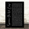 Five For Fighting Superman (It's Not Easy) Black Script Song Lyric Print