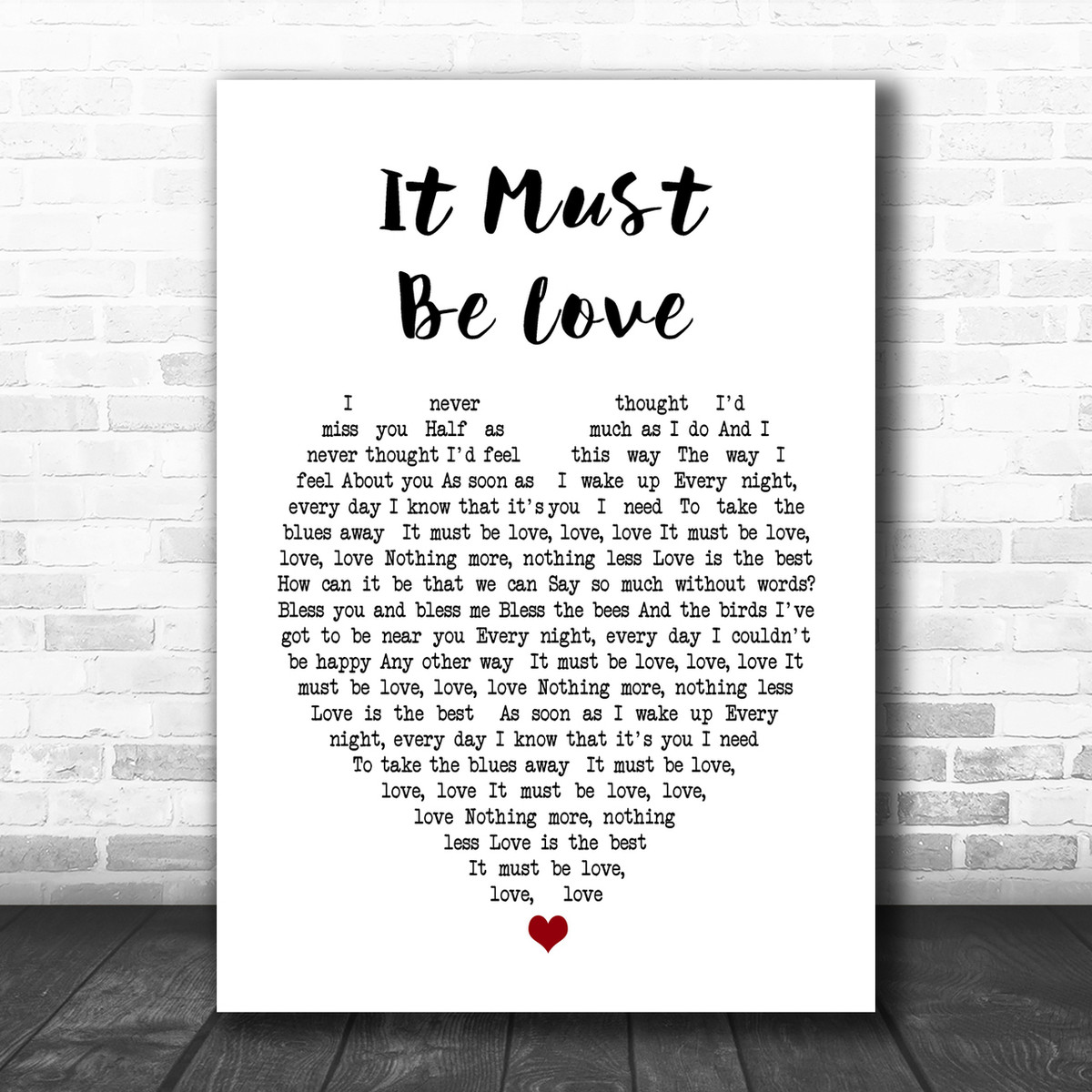 It Must Be Love Madness Heart Song Lyric Music Wall Art Print Song Lyric Designs it must be love madness heart song lyric music wall art print