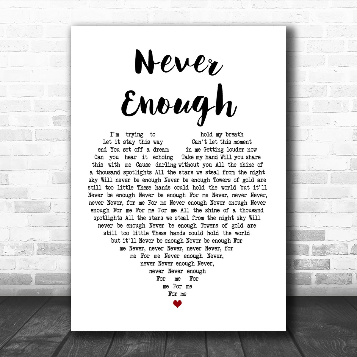 Loren Allred Never Enough White Heart Song Lyric Music Wall Art Print Song Lyric Designs