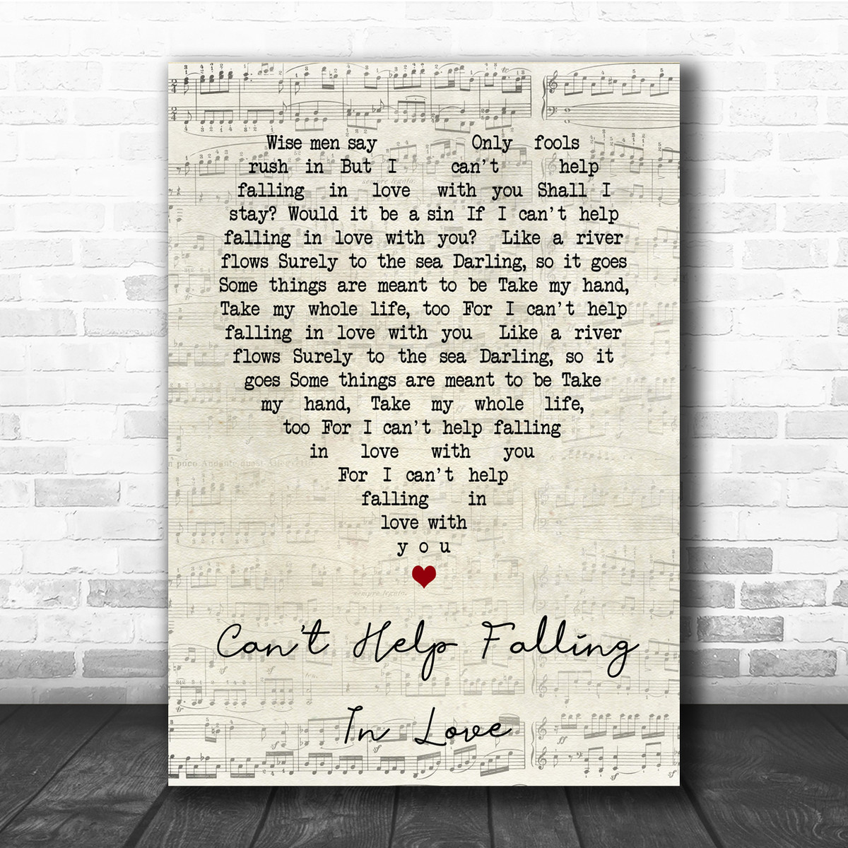 Can T Help Falling In Love Elvis Presley Heart Song Lyric Quote