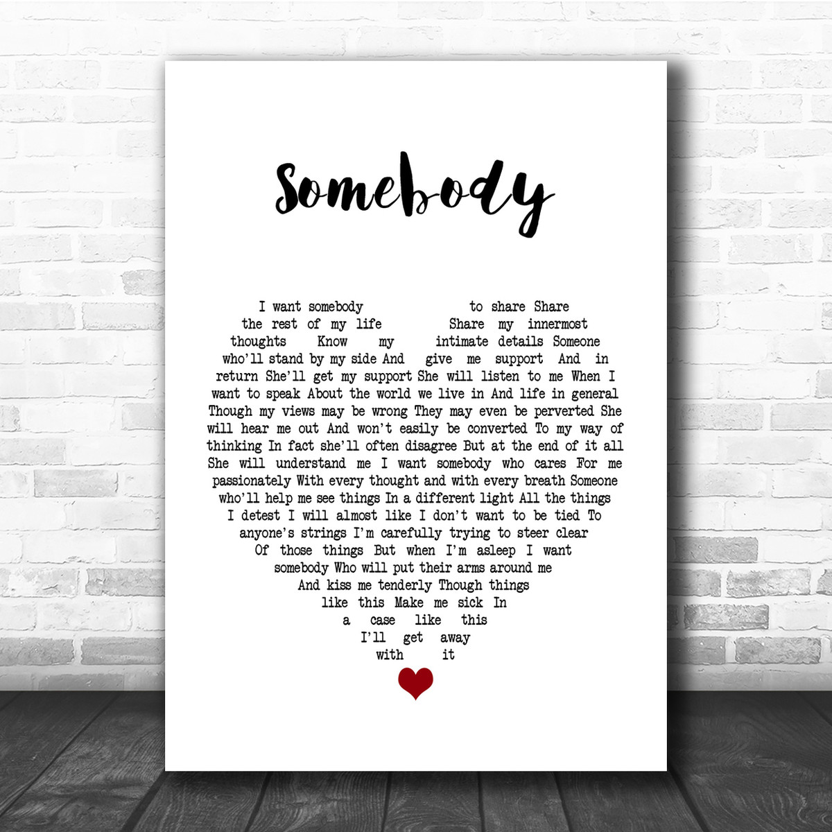 Depeche Mode Somebody Heart Song Lyric Quote Print - Song Lyric Designs
