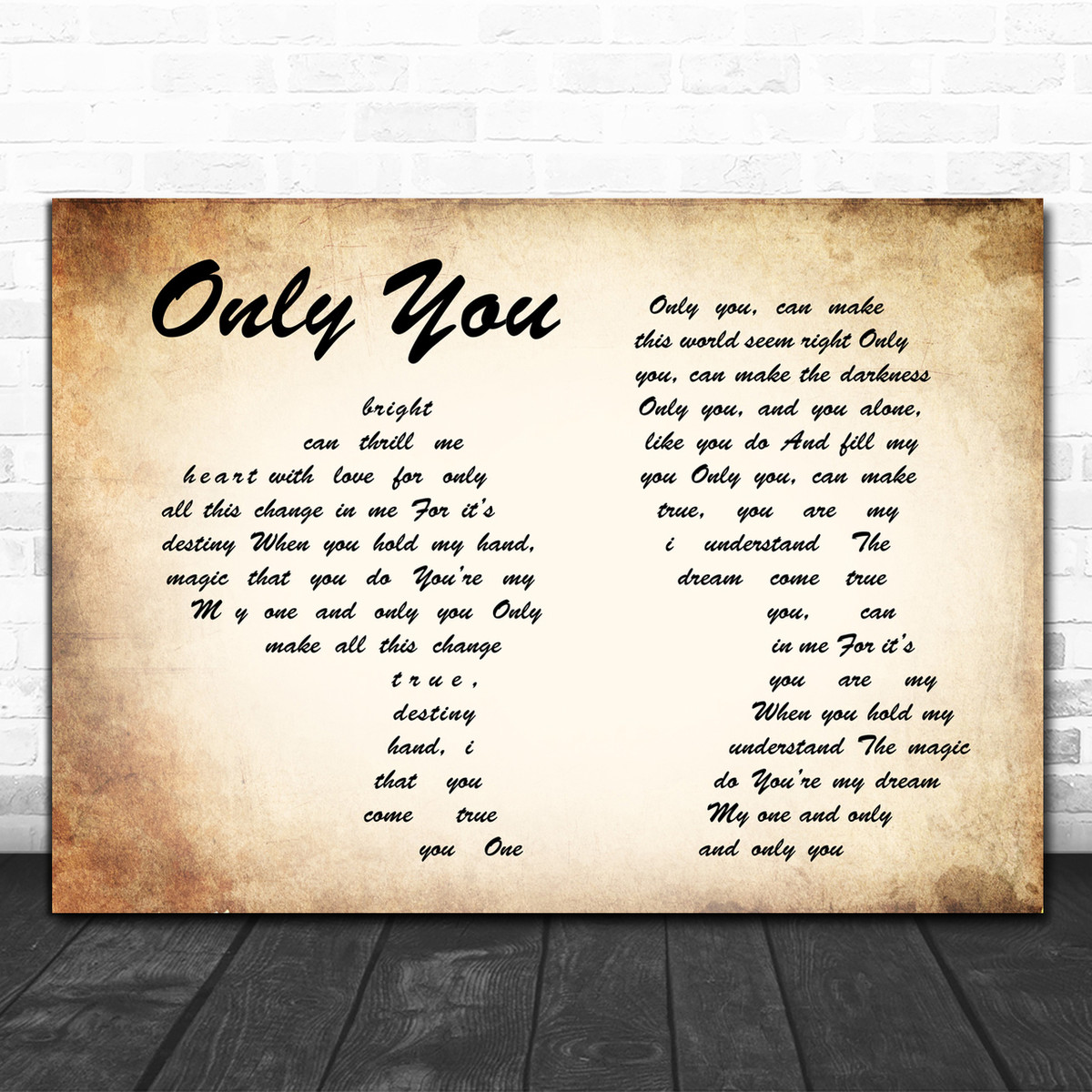 Elvis Presley Only You Man Lady Couple Song Lyric Quote Print Song Lyric Designs