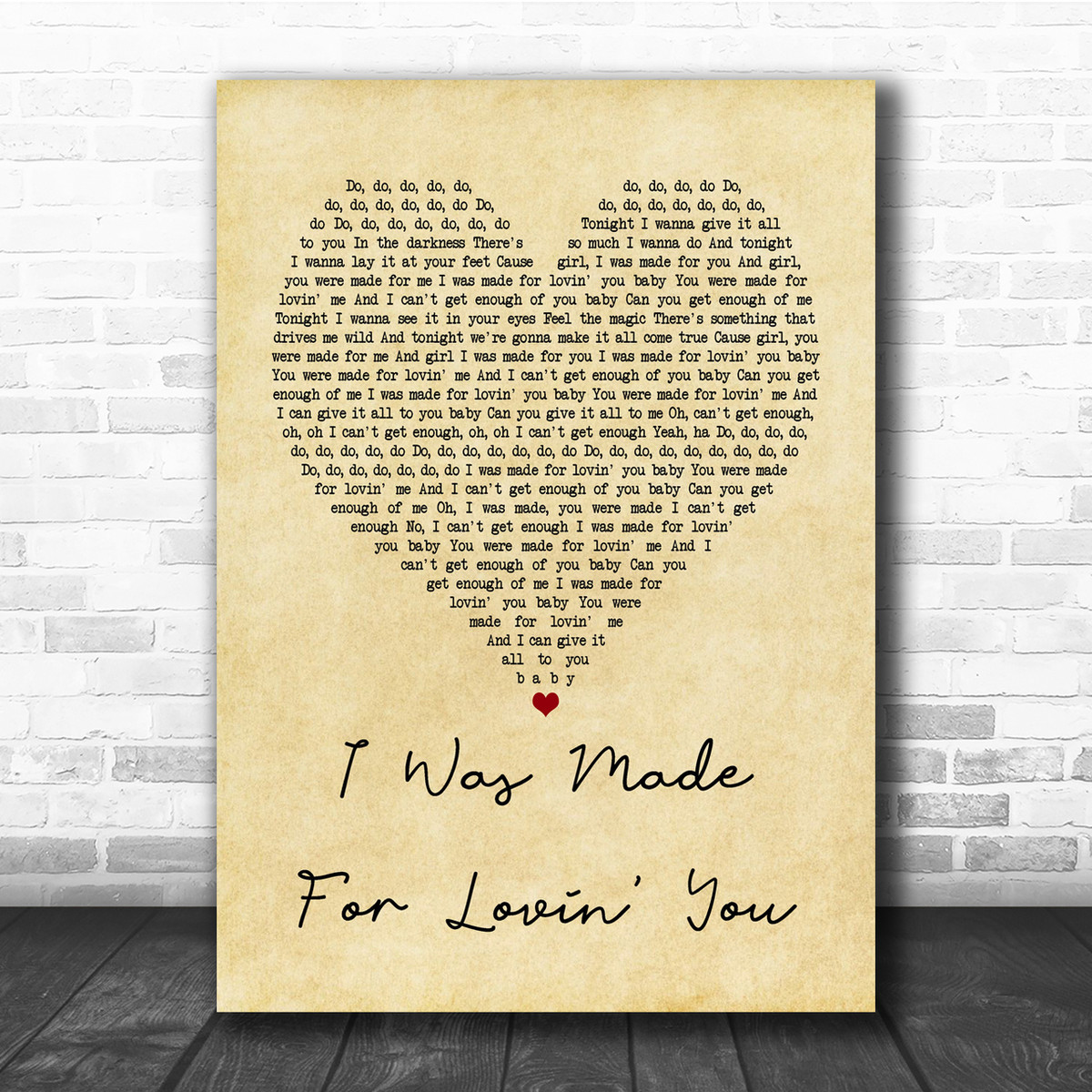 Kiss I Was Made For Lovin You Vintage Heart Quote Song Lyric Print Song Lyric Designs Kiss I Was Made For Lovin You Vintage Heart Quote Song Lyric Print Song Lyric Designs