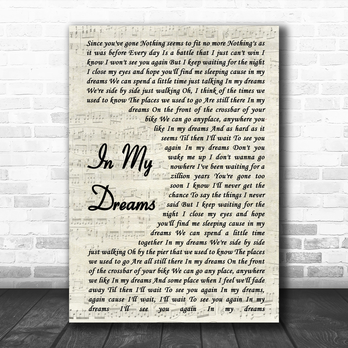 James Morrison In My Dreams Vintage Script Song Lyric Poster Print Song Lyric Designs