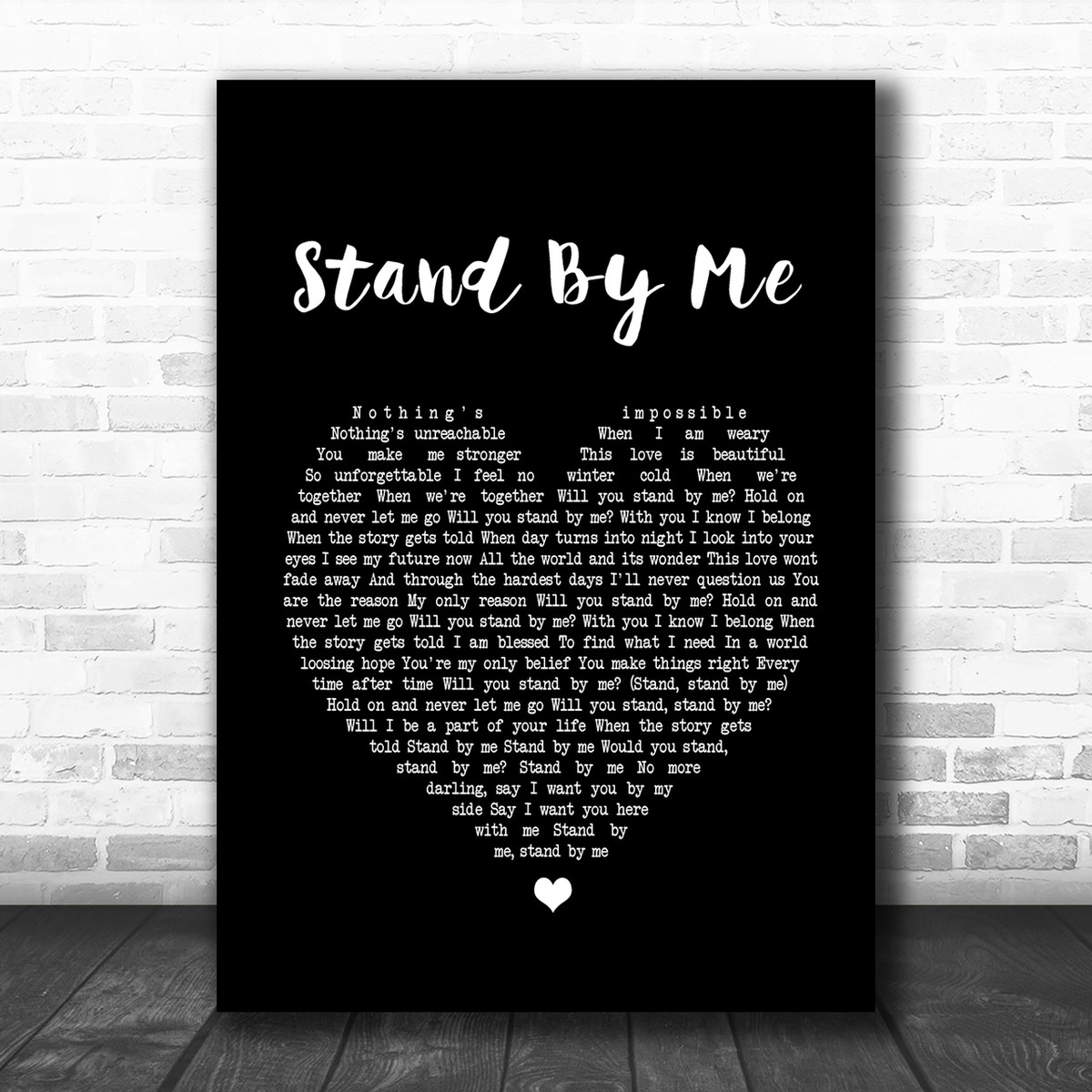 Shayne Ward Stand By Me Black Heart Song Lyric Music Wall Art