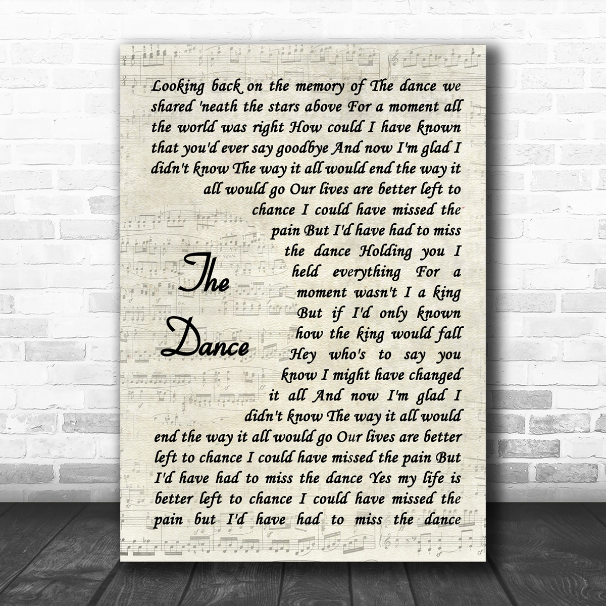 Printable Lyrics To Garth Brooks The Dance