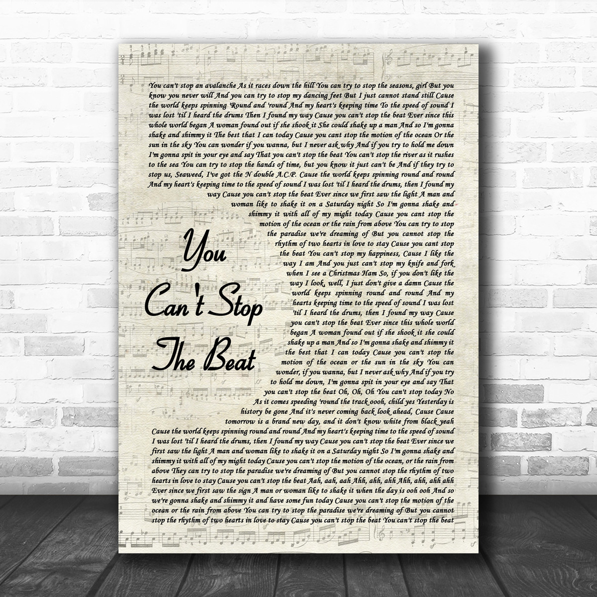 Hairspray You Can T Stop The Beat Vintage Script Song Lyric Print Song Lyric Designs