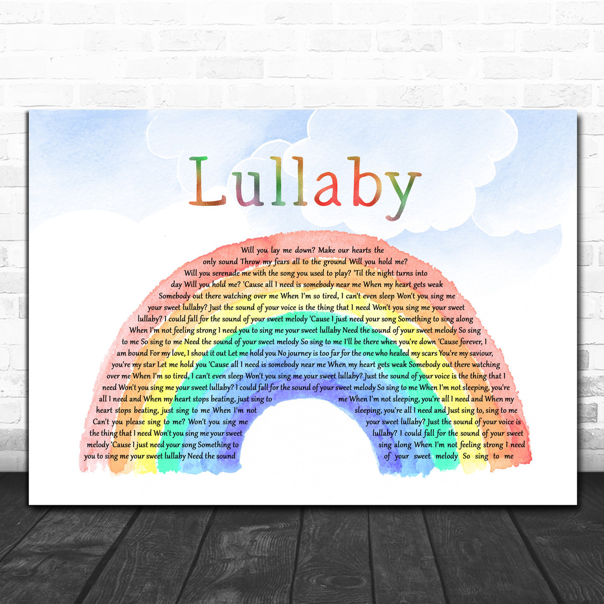 Sigala Paloma Faith Lullaby Watercolour Rainbow Clouds Song Lyric Quote Music Print Song Lyric Designs Sigala Paloma Faith Lullaby Watercolour Rainbow Clouds Song Lyric Quote Music Print Song Lyric Designs