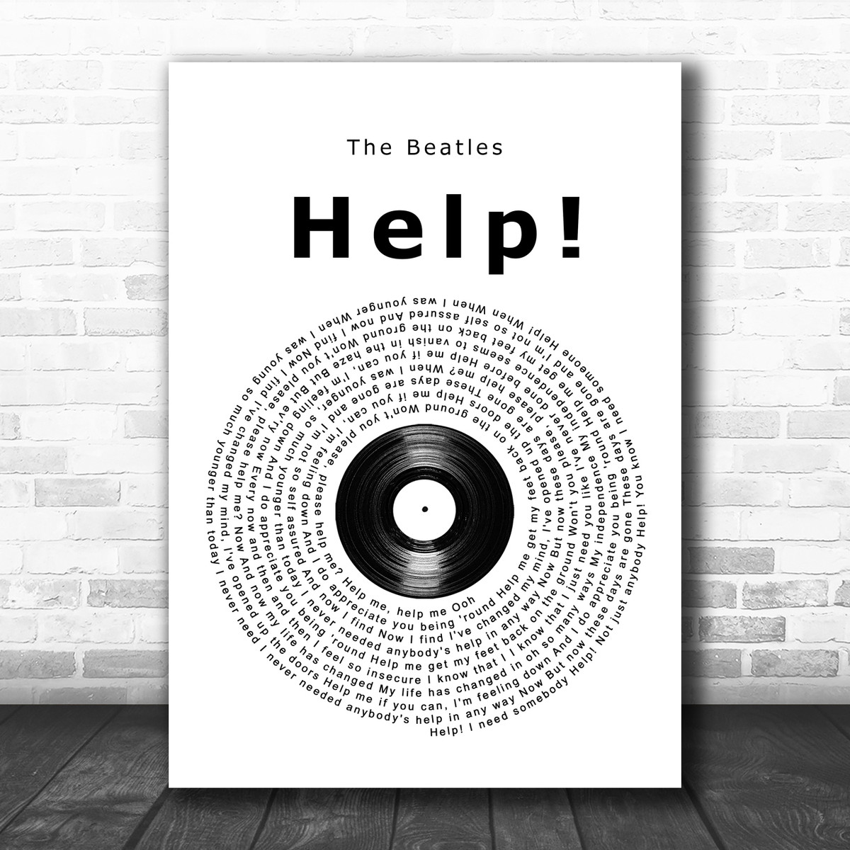 The Beatles Help Vinyl Record Song Lyric Wall Art Print Song Lyric Designs The Beatles Help Vinyl Record Song Lyric Wall Art Print Song Lyric Designs