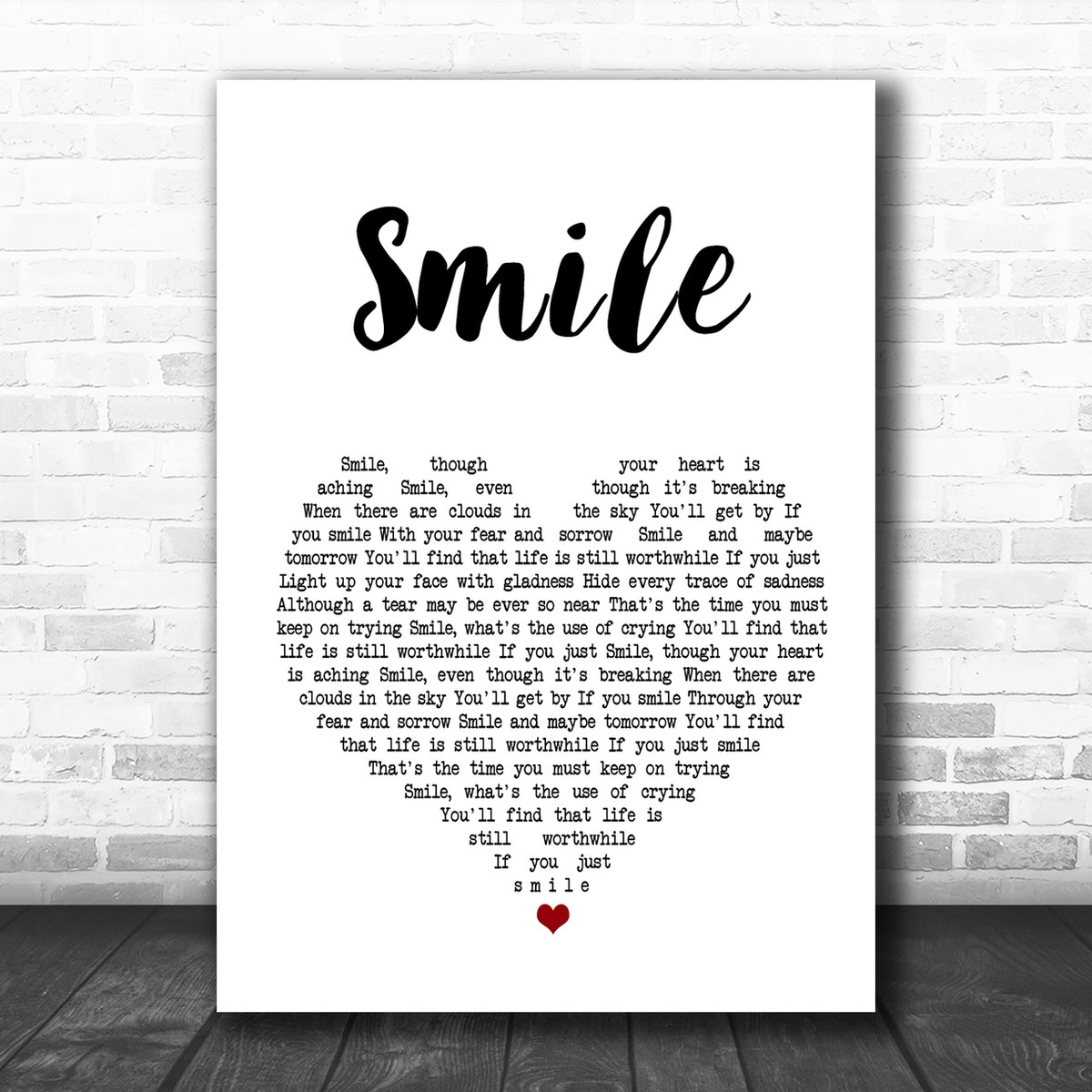 Michael Jackson Smile Heart Song Lyric Music Wall Art Print Song Lyric Designs