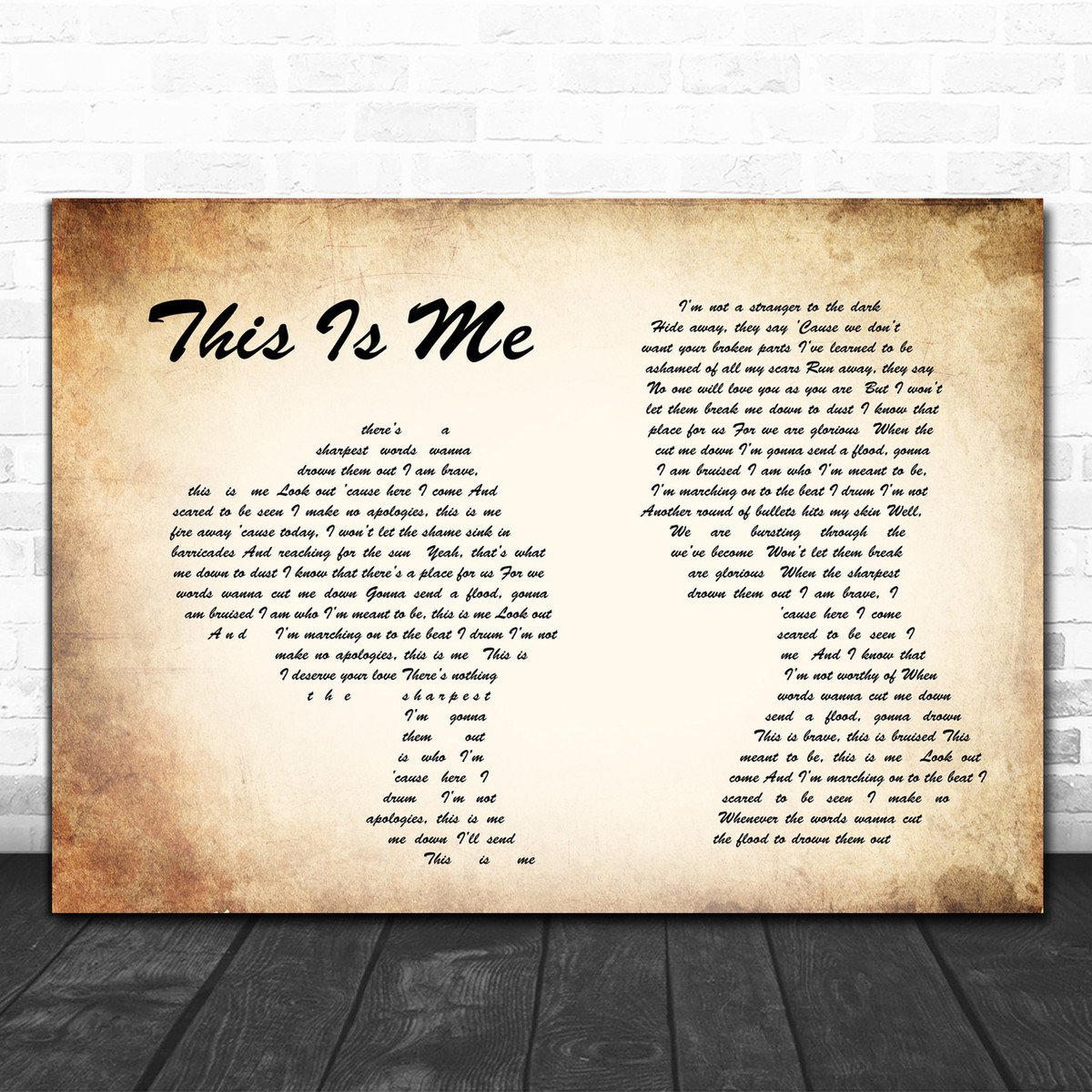 The Greatest Showman This Is Me Man Lady Couple Song Lyric Music Wall Art  Print - Song Lyric Designs