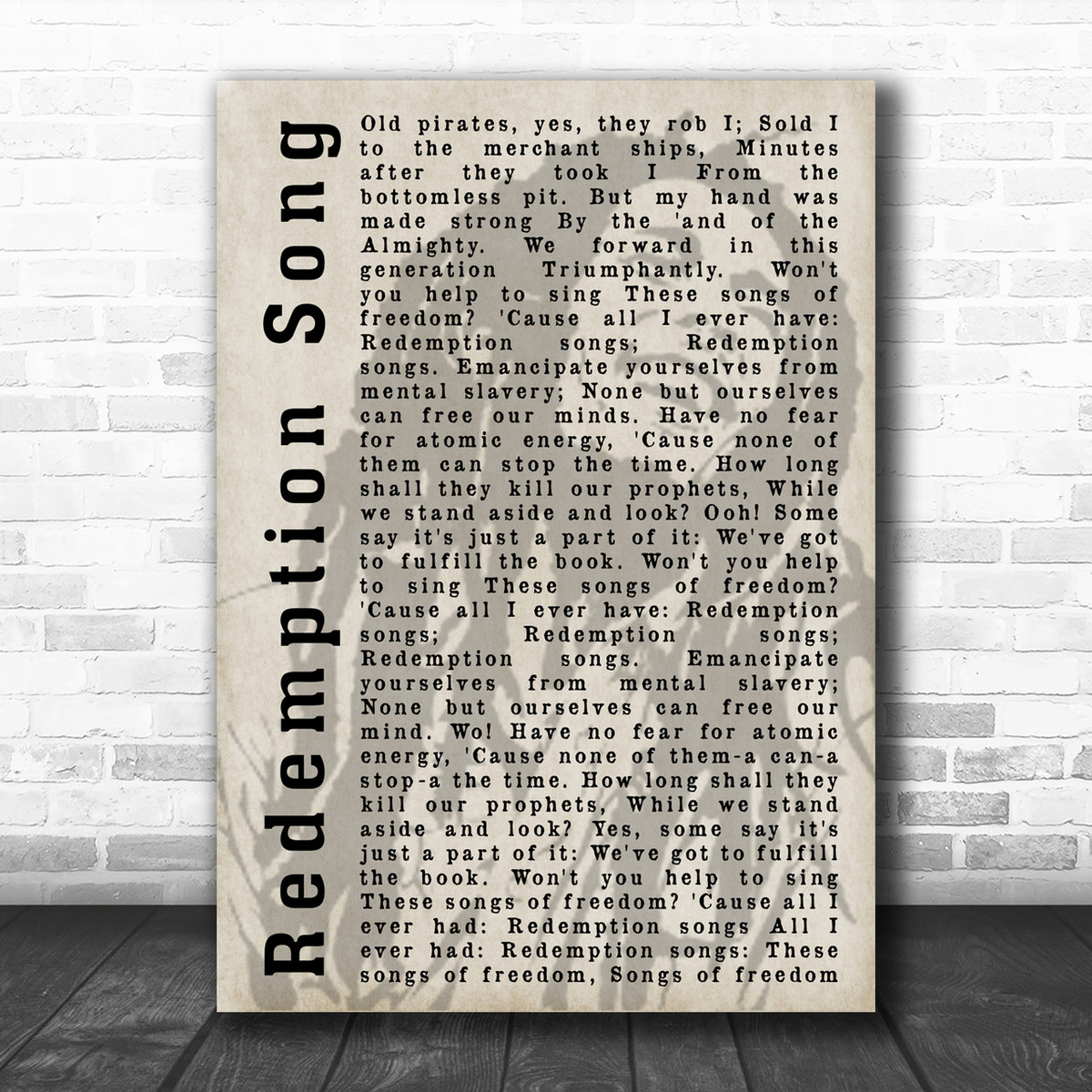 Redemption Song Bob Marley Grey Heart Song Lyric Quote Print Other Gift Party Supplies Uniforce Home Garden