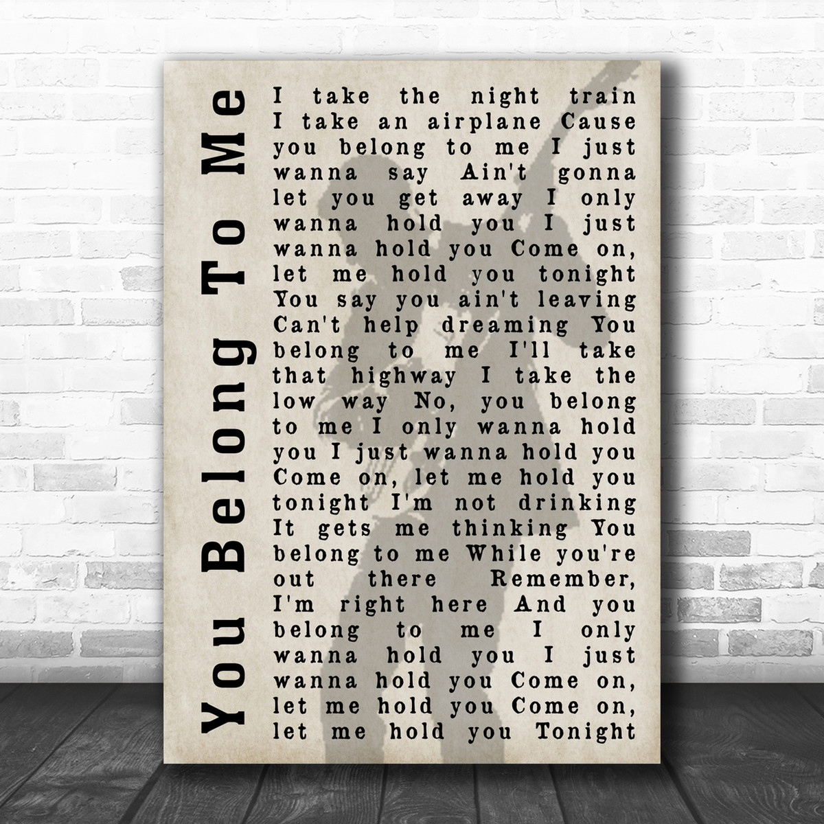 Bryan Adams You Belong To Me Shadow Song Lyric Music Wall Art Print Song Lyric Designs