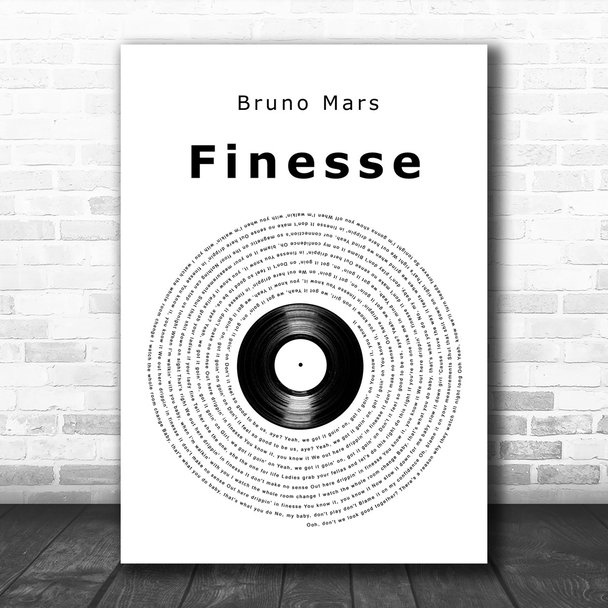 Bruno Mars Finesse Vinyl Record Song Lyric Art Print Song Lyric Designs Bruno Mars Finesse Vinyl Record Song Lyric Art Print Song Lyric Designs