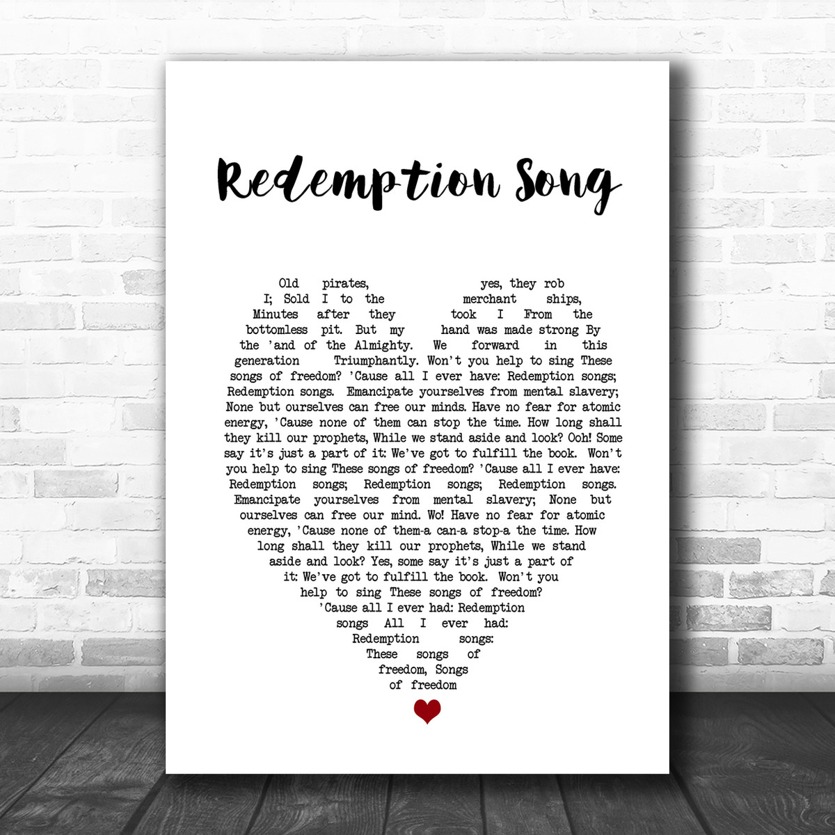Redemption Song Bob Marley Vintage Heart Quote Song Lyric Print Home Garden Other Gift Party Supplies Corsoitalianews It