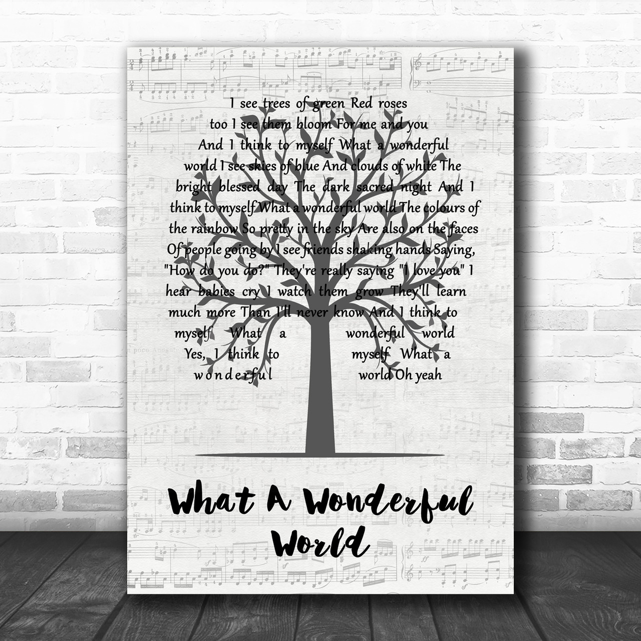 Louis Armstrong What A Wonderful World Song Lyric Vintage Music Wall