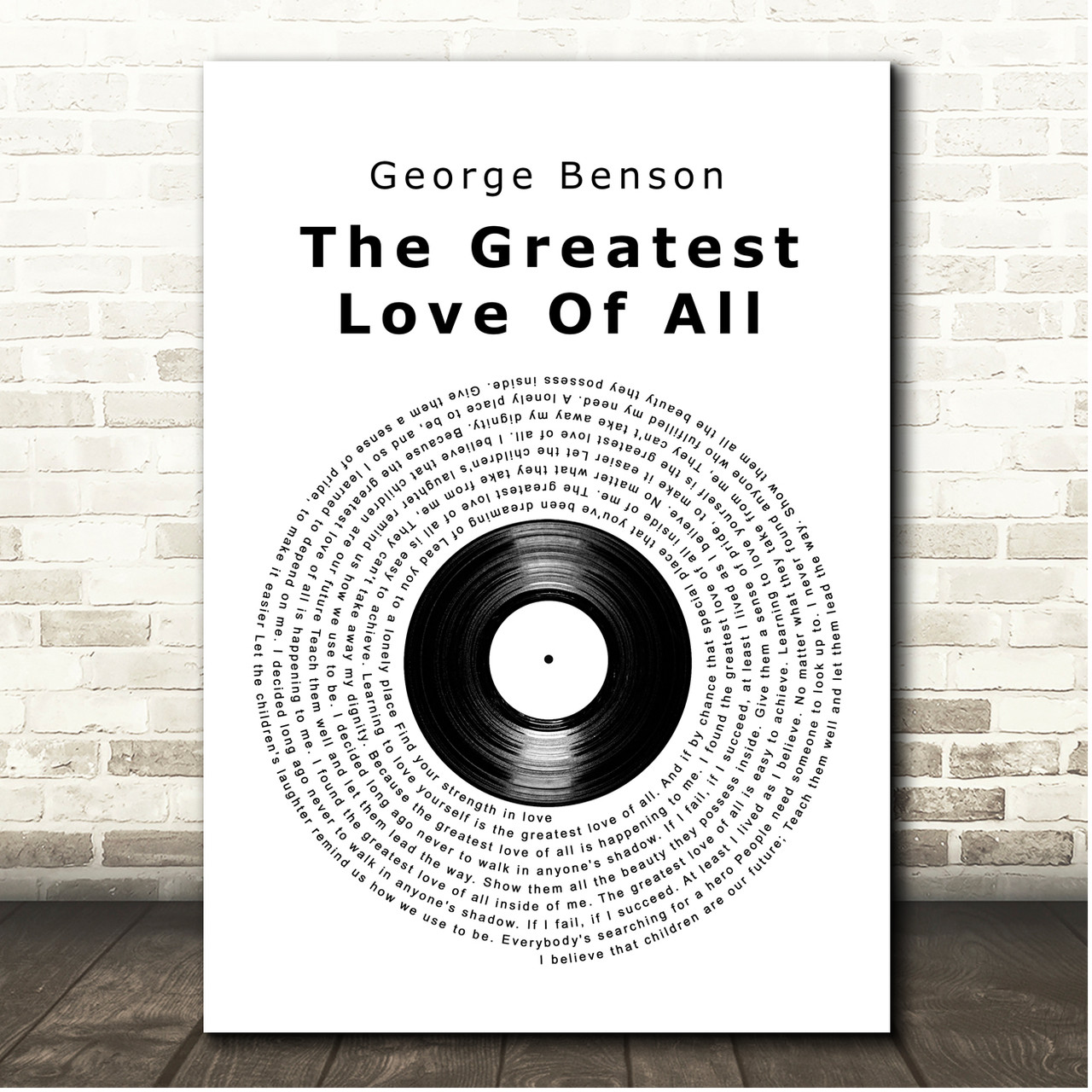 Greatest Love of All Song Lyrics Print –