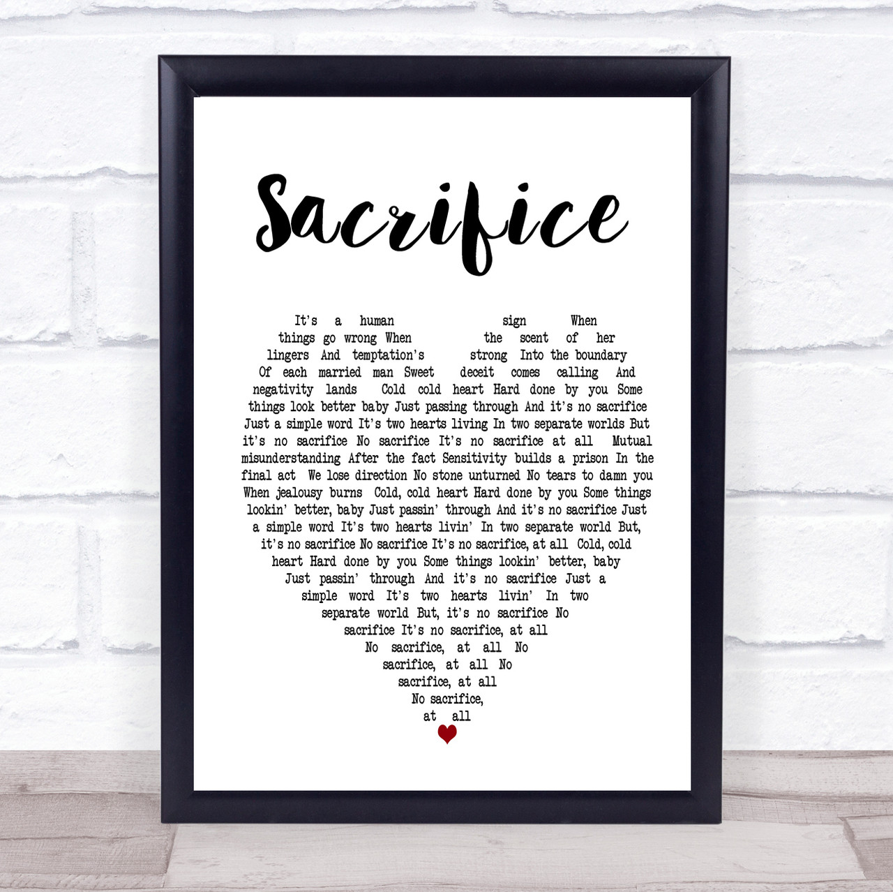 Elton John Sacrifice Black Heart Song Lyric Art Print - Song Lyric Designs