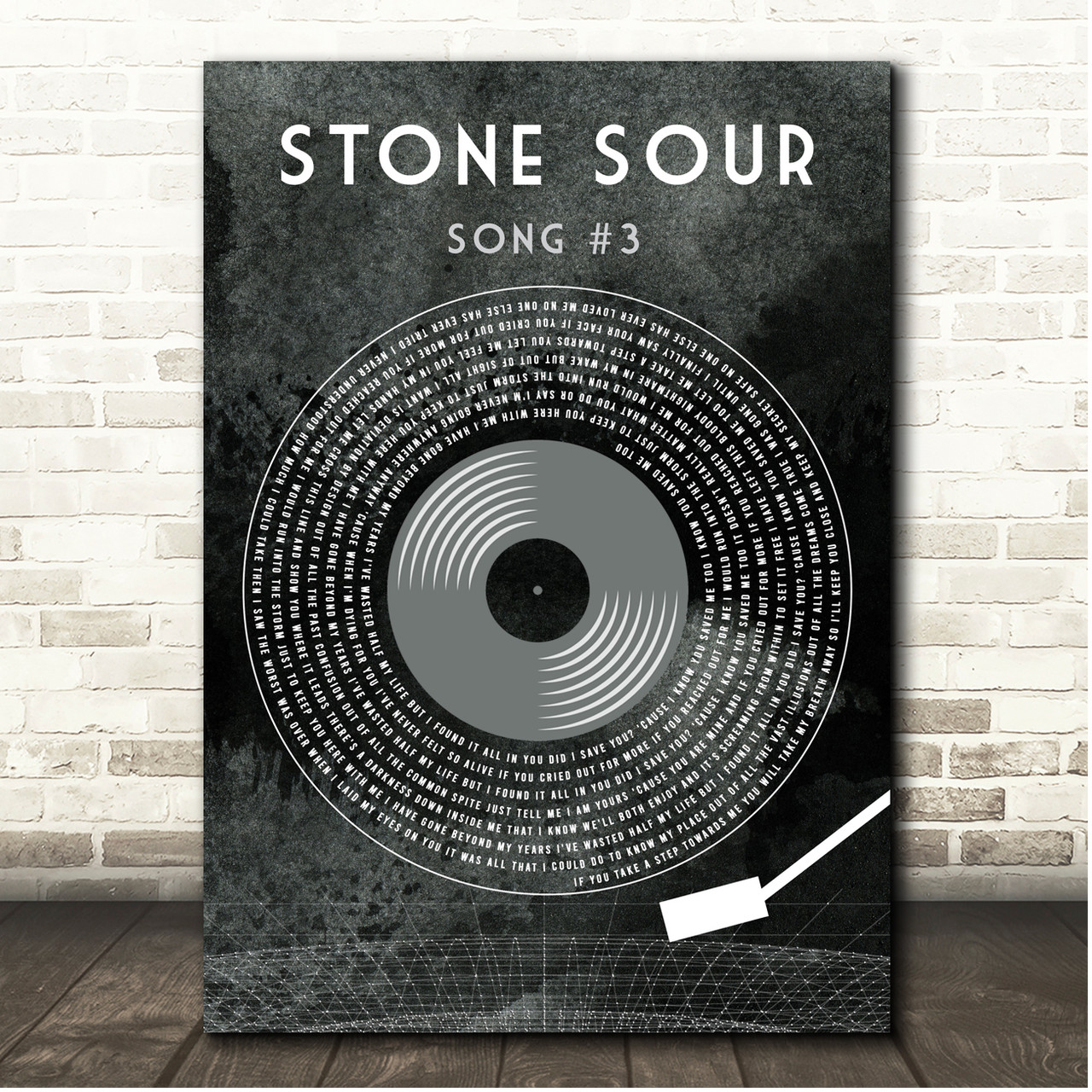 Beskatning tag på sightseeing belønning Stone Sour Song #3 Grunge Grey Vinyl Record Song Lyric Print - Song Lyric  Designs