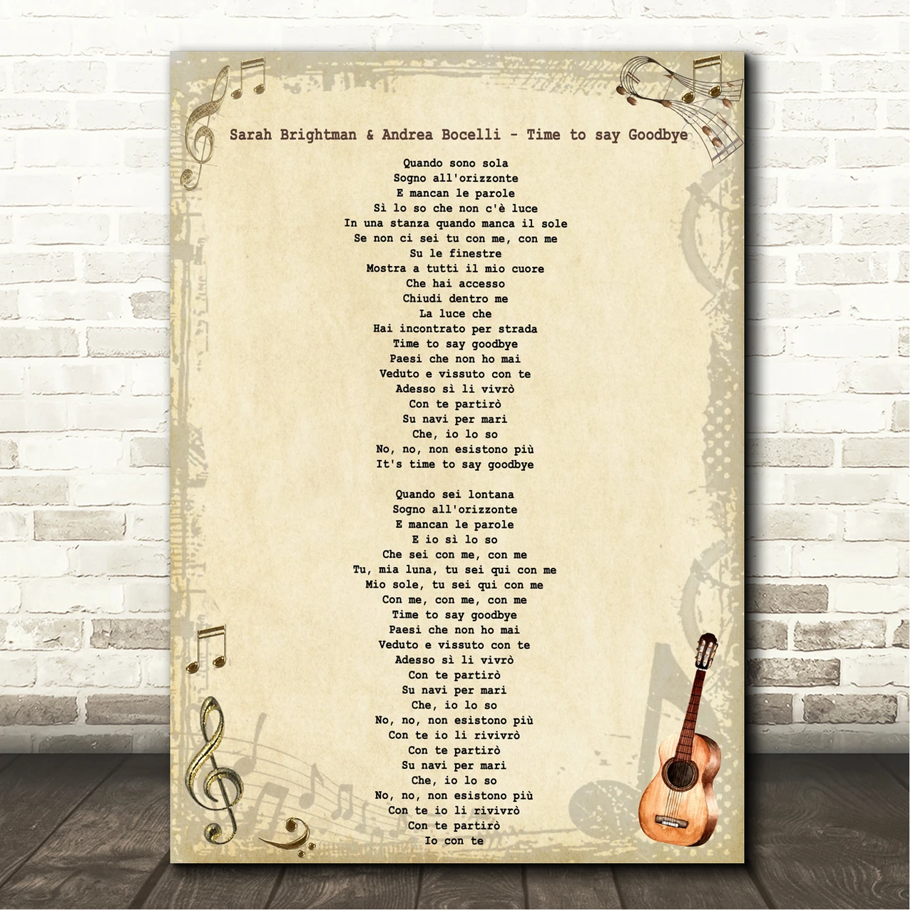 time to say goodbye 歌詞