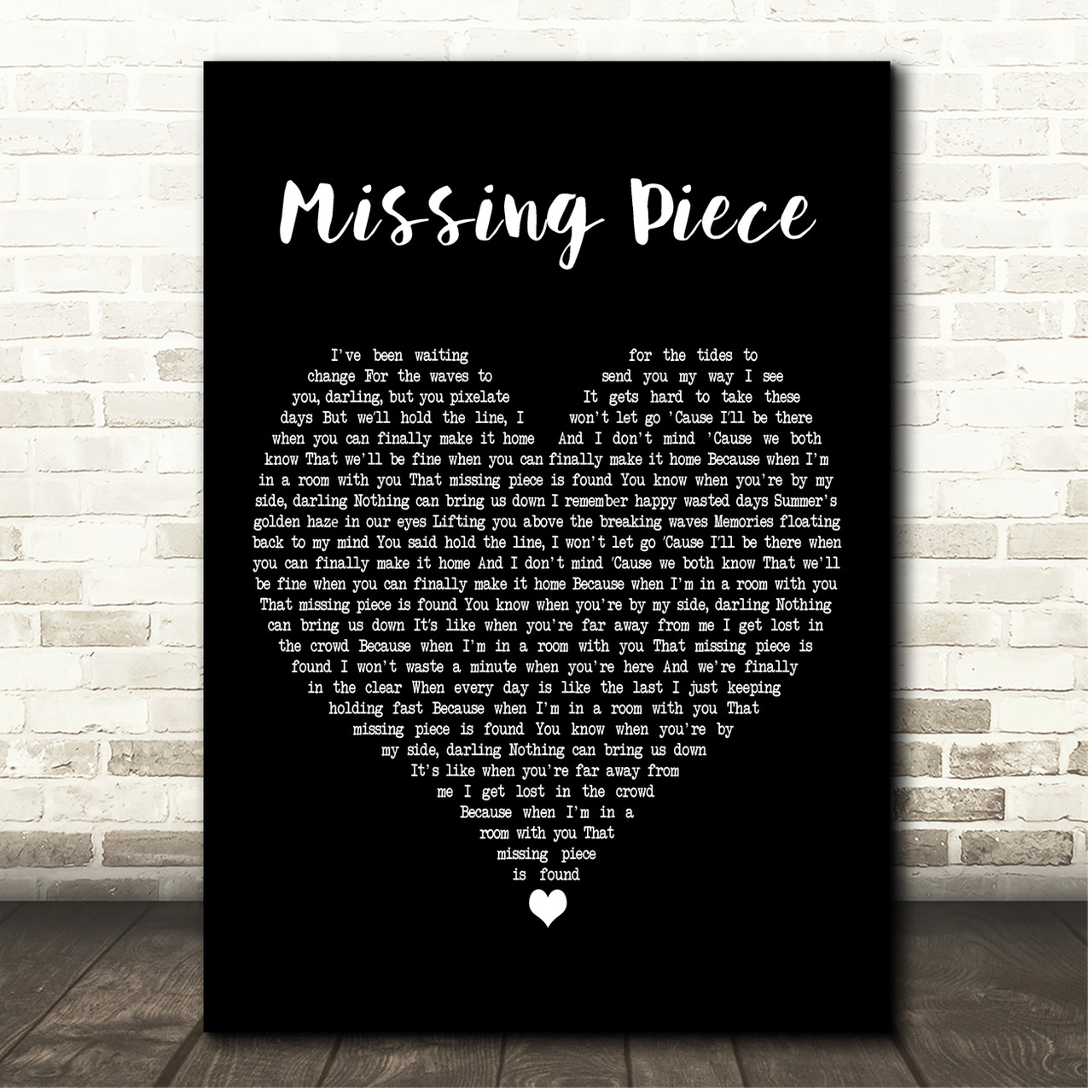 Vance Joy Missing Piece Vintage Script Song Lyric Print