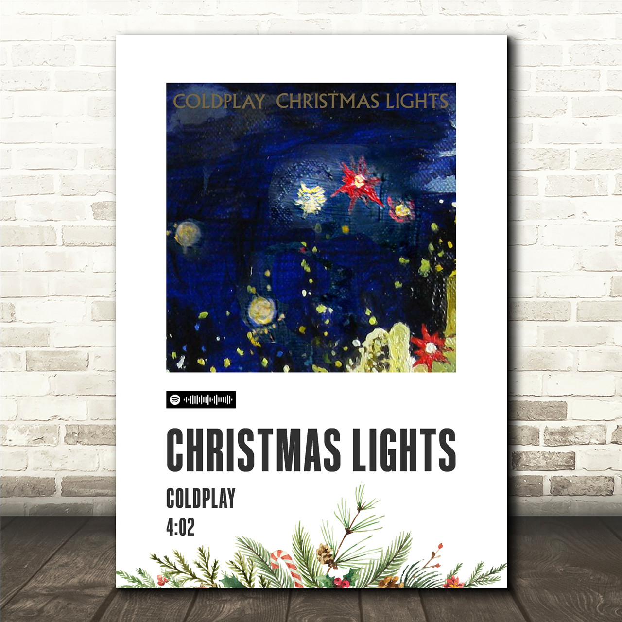 Utroskab Vær tilfreds svømme Coldplay Christmas Lights Christmas Single Polaroid Vintage Music Wall Art  Poster Print - Song Lyric Designs