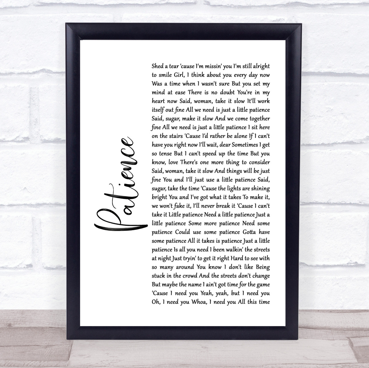 Patience Lyrics (by Hollow Coves) | Art Print