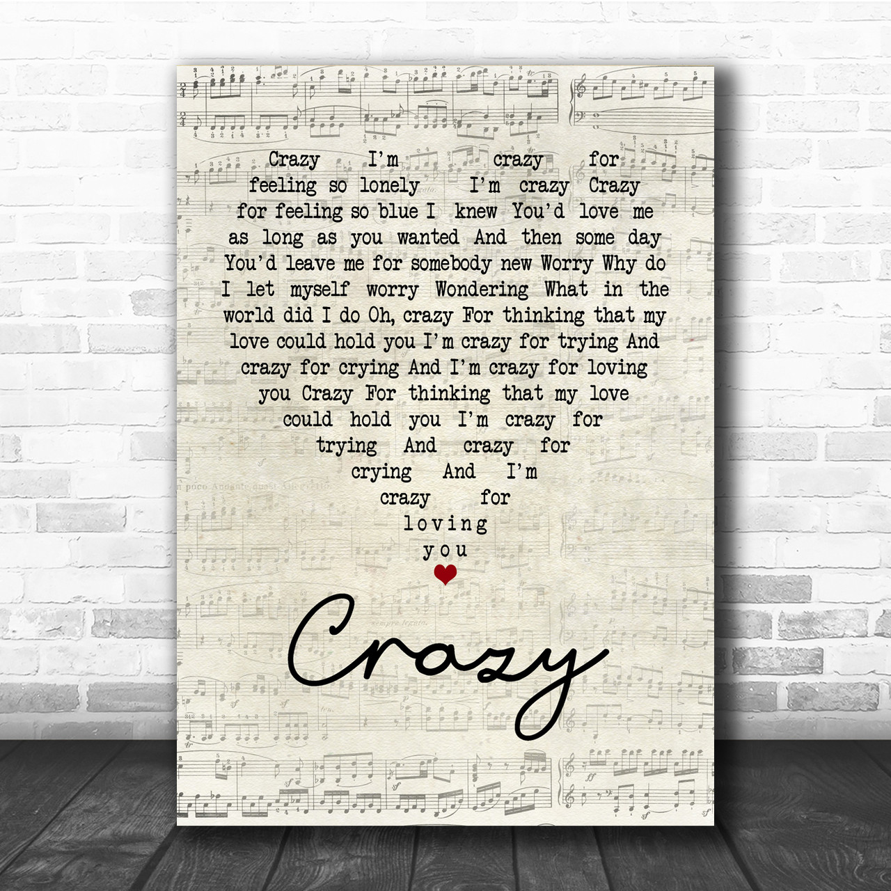 CRAZY LYRICS by PATSY CLINE: Crazy, I'm crazy for