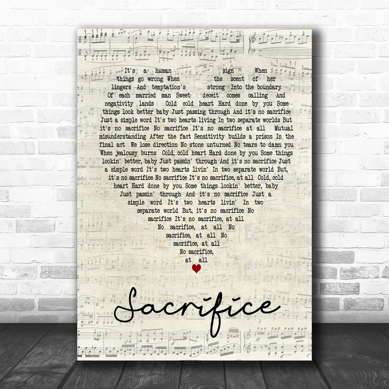 Sacrifice Elton John Script Heart Song Lyric Quote Print - Song Lyric  Designs