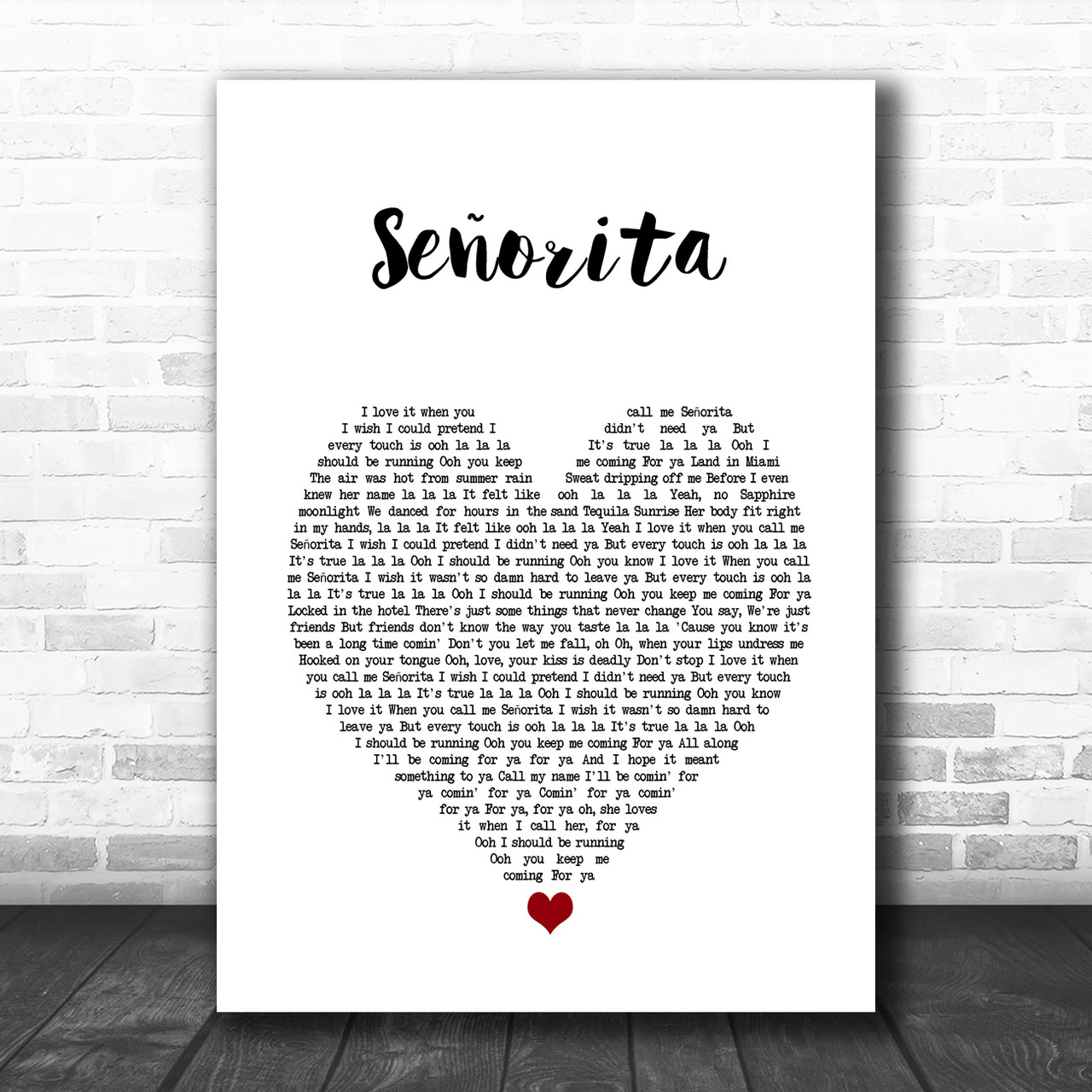 Shawn Mendes Camila Cabello Senorita White Heart Song Lyric Music Poster Print Song Lyric Designs Shawn Mendes Camila Cabello Senorita White Heart Song Lyric Music Poster Print Song Lyric Designs
