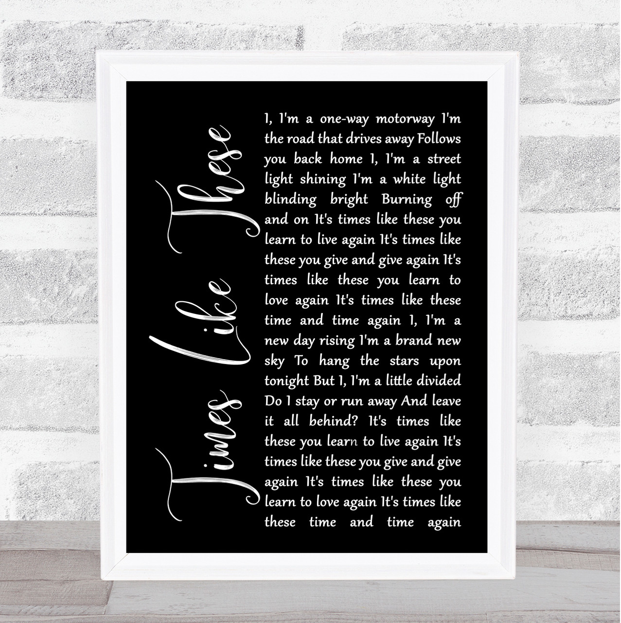 Foo Fighters Times Like These Heart Song Lyric Music Wall Art