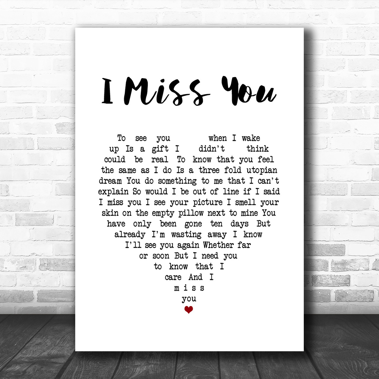 Incubus I Miss You White Heart Song Lyric Print Song Lyric Designs