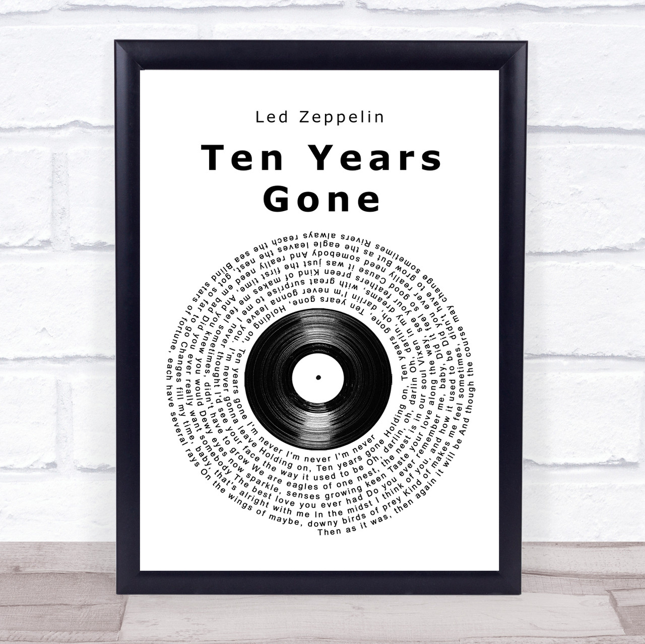 Bungalow vandtæt midnat Led Zeppelin Ten Years Gone Vinyl Record Song Lyric Quote Music Print -  Song Lyric Designs