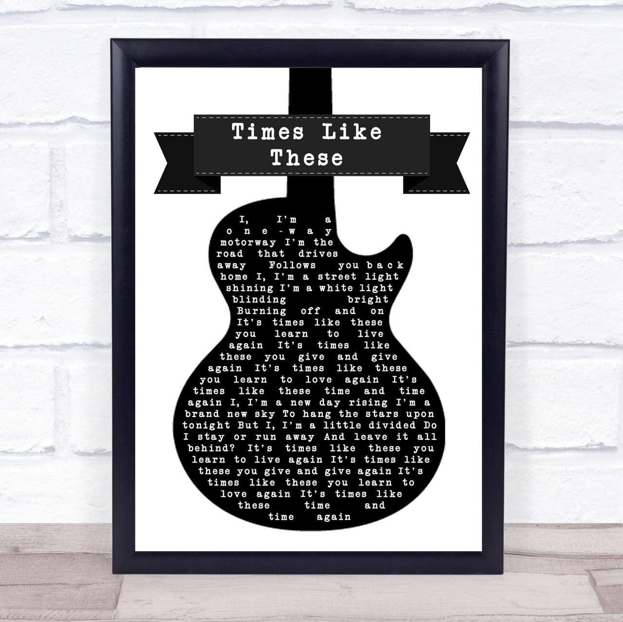 Foo Fighters Times Like These Heart Song Lyric Music Wall Art