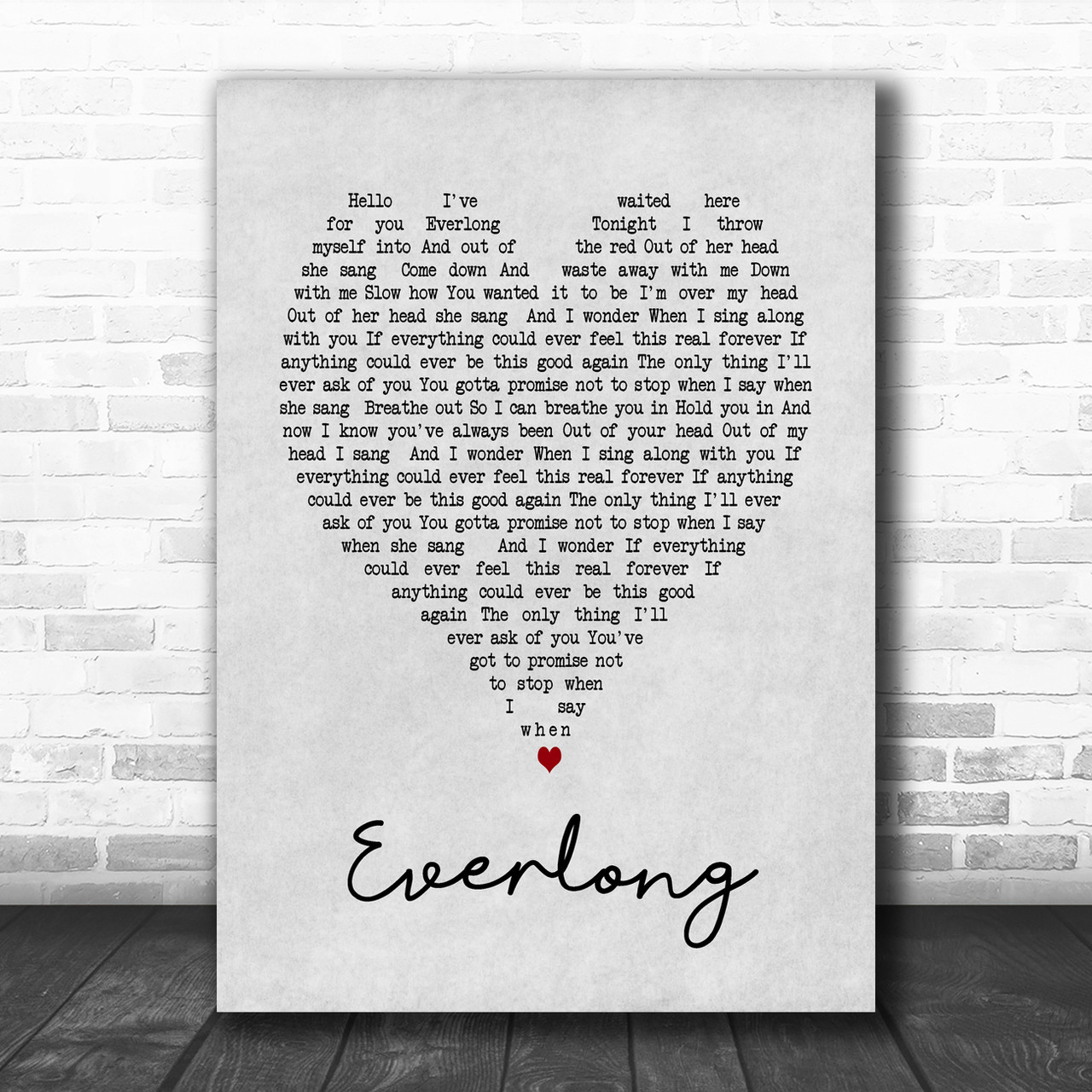 Everlong Foo Fighters Heart Song Lyric Music Wall Art Print - Song Lyric  Designs