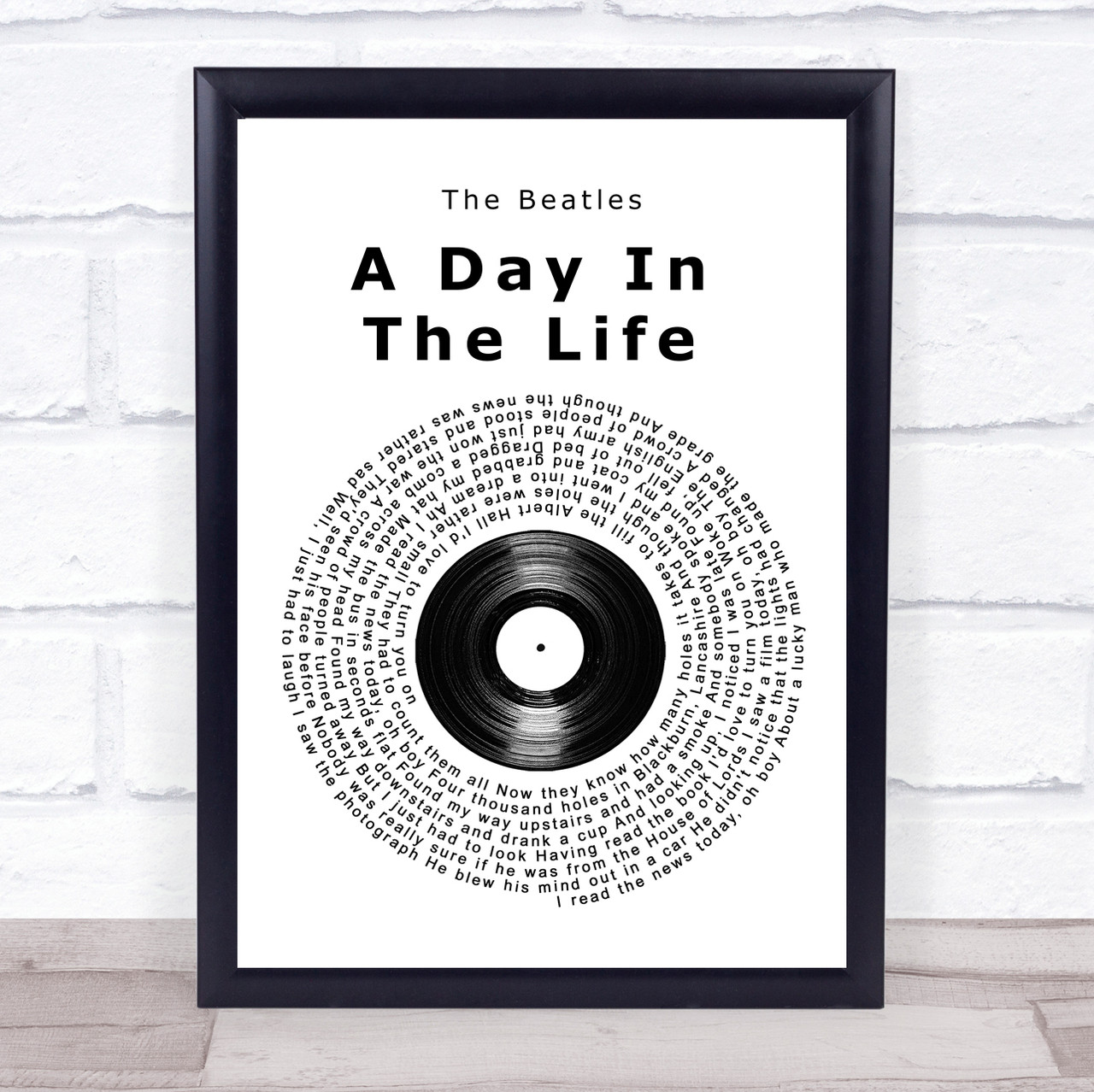 The Beatles A Day In The Life Vinyl Record Song Lyric Wall Art