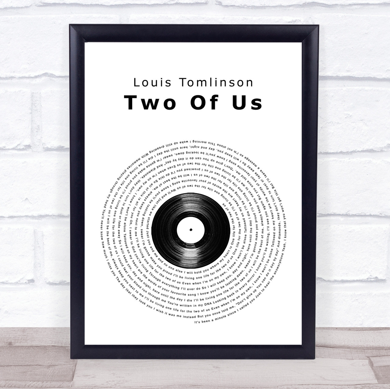 Louis Tomlinson Two Of Us Vinyl Record Song Lyric Wall Art Print - Song  Lyric Designs